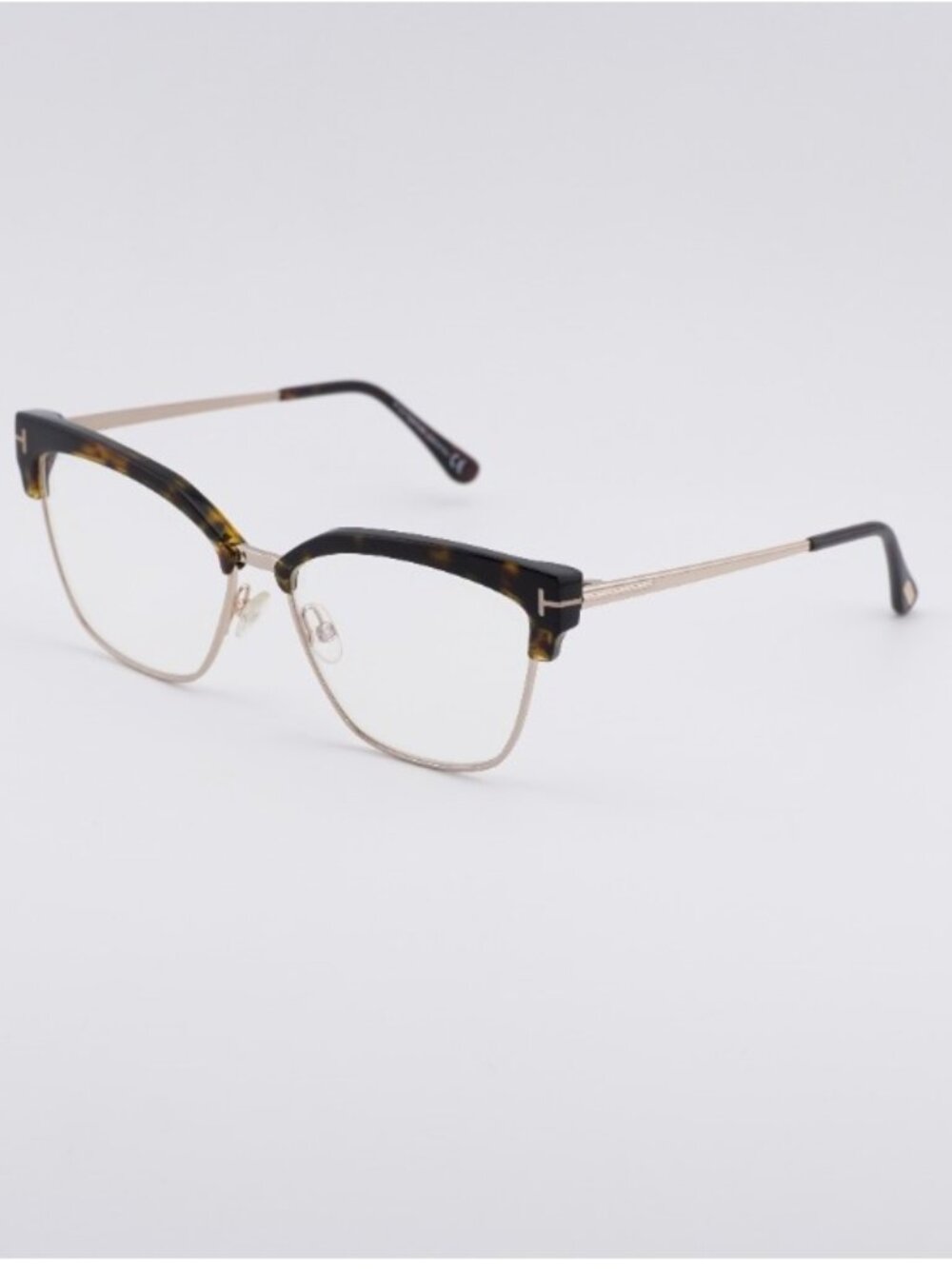 Tom Ford TF5547-B 052 Eyeglasses Havana/Gold 54mm Square Frame